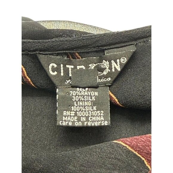 Citron Santa Monica Silk Blend Layered Kimono Topper Long Asian Artsy Art Size L - Picture 11 of 16